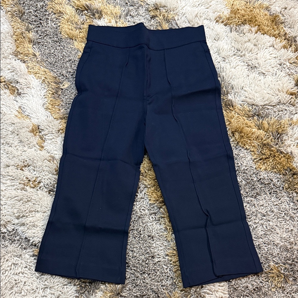 Navy Blue Cropped Pants - Stretch and Comfortable